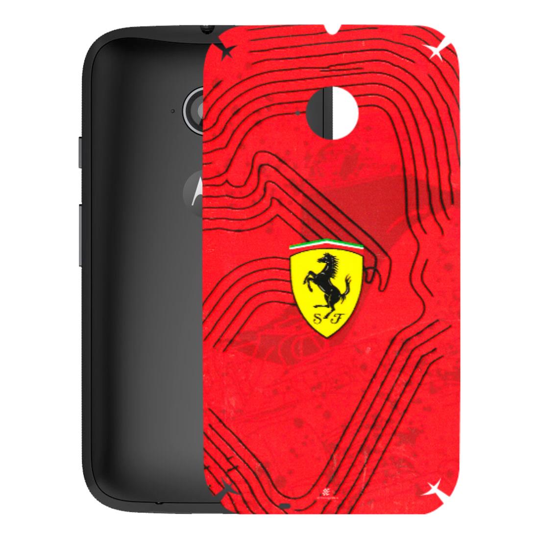 Motorola Phone Skins (All Models) - Red Ferrari Logo Stylish - 3D Embossed Finish (L-238) Motorola Moto E2