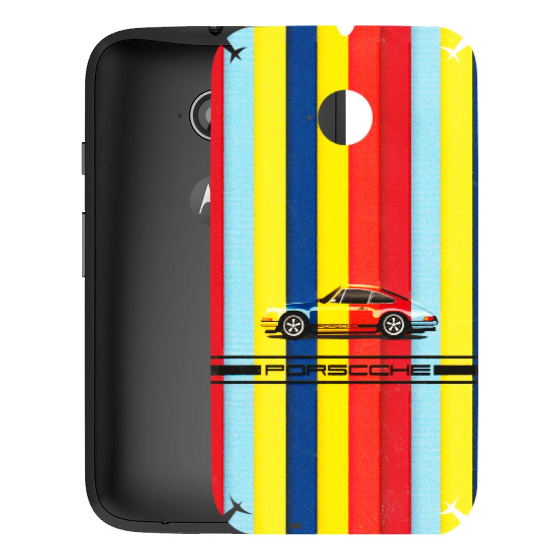 Motorola Phone Skins (All Models) - Multicolour Porche - 3D Embossed Finish (L-39) Motorola Moto E2