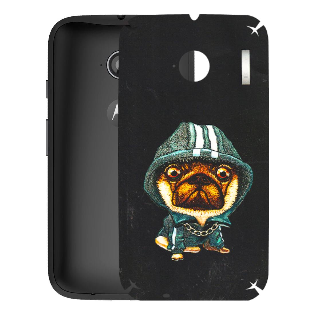 Motorola Phone Skins (All Models) - Puppy N Hoodie - 3D Embossed Finish (L-90) Motorola Moto E2