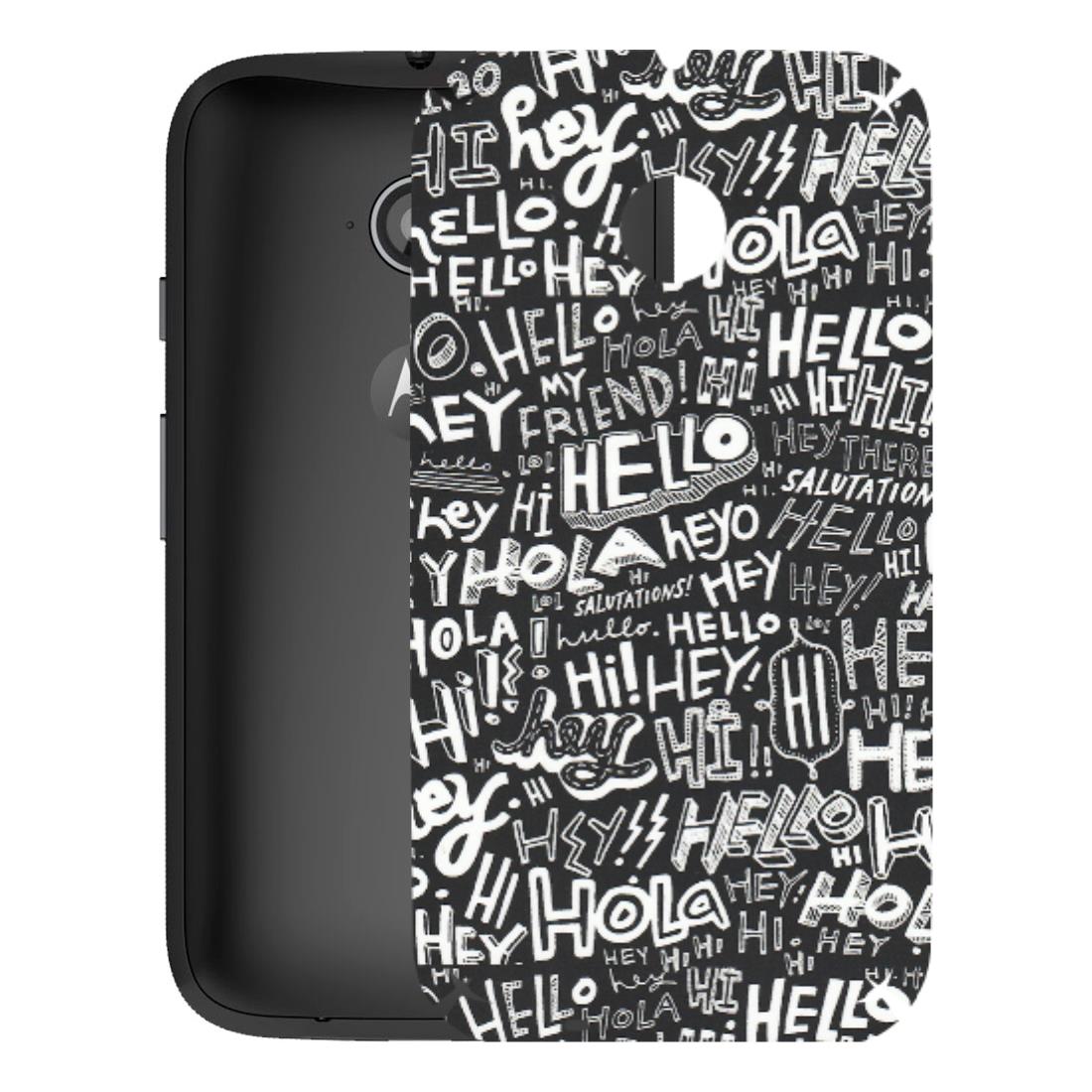 Motorola Phone Skins (All Models) - Hi Hello Doodles - Matte Finish (M-25) Motorola Moto E2