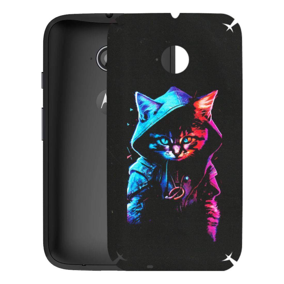 Motorola Phone Skins (All Models) - Cyberpunk Cat - Matte Finish (M-45) Motorola Moto E2