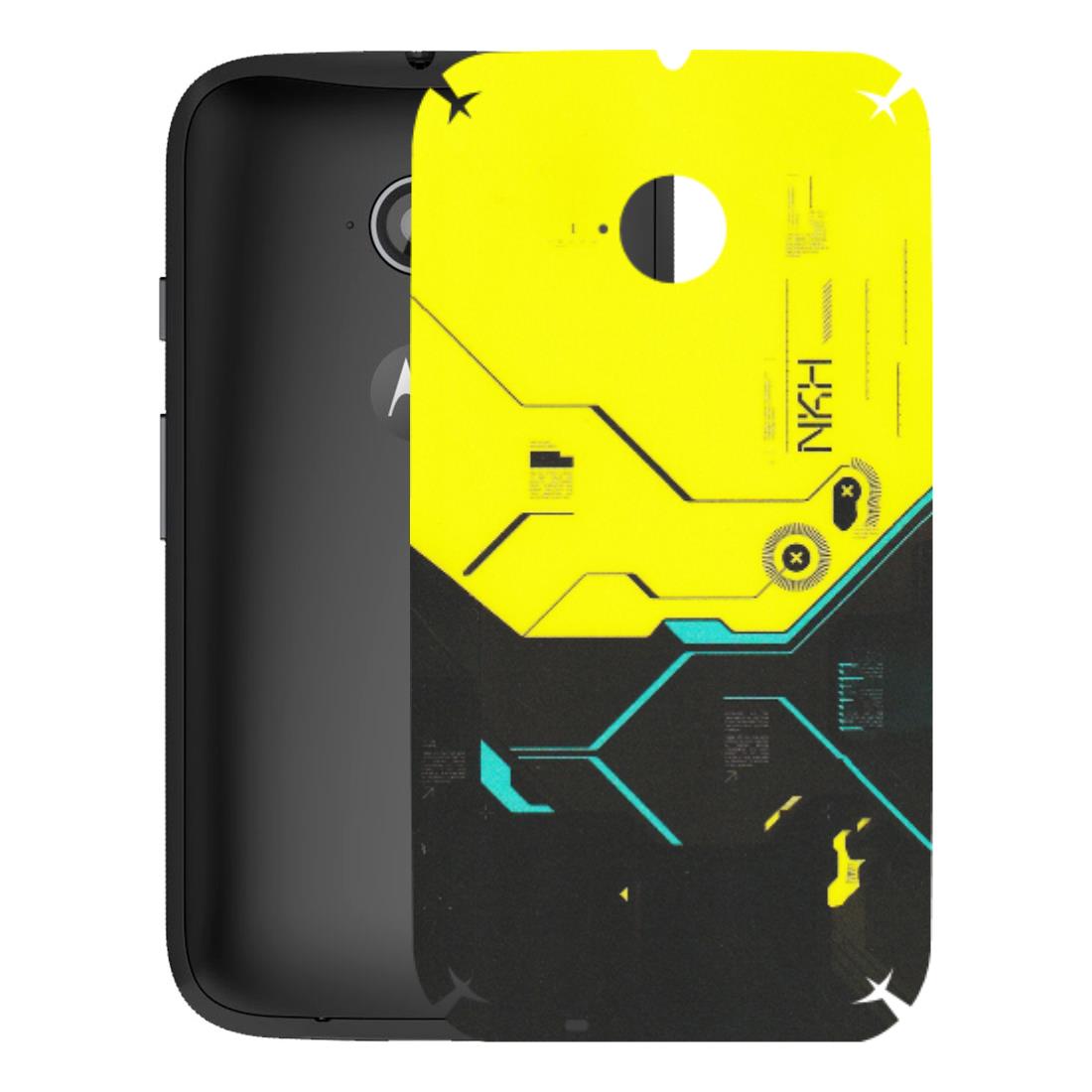 Motorola Phone Skins (All Models) - Black Yellow Technica - Matte Finish (M-53) Motorola Moto E2