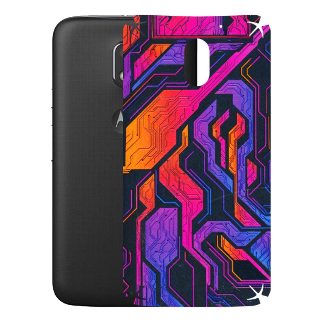 Motorola Phone Skins (All Models) - Tech Circuits Futuristic - 3D Embossed Finish (L-07) Motorola Moto E3 Power