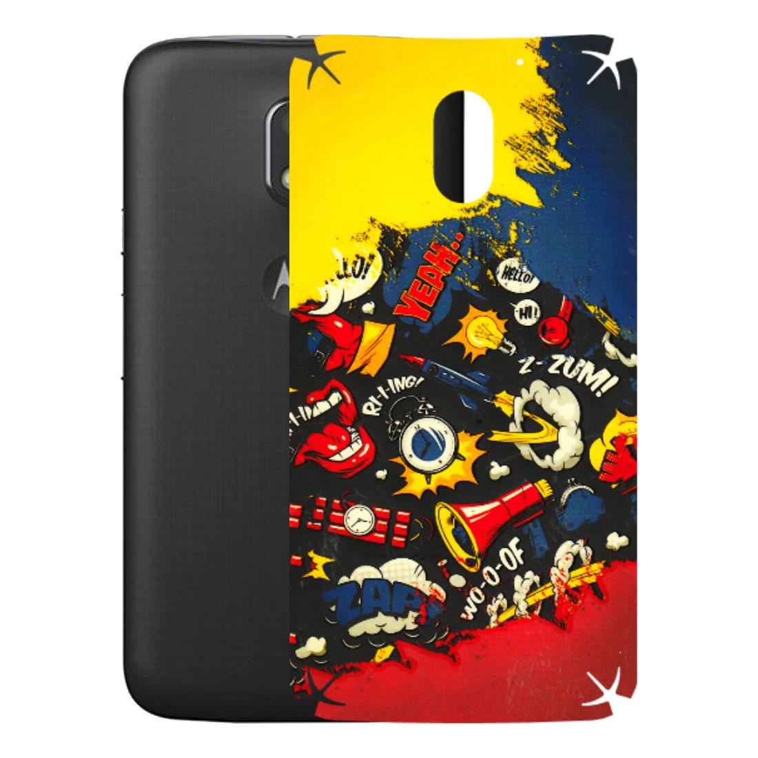 Motorola Phone Skins (All Models) - Pacific Doodle Art - 3D Embossed Finish (L-120) Motorola Moto E3 Power