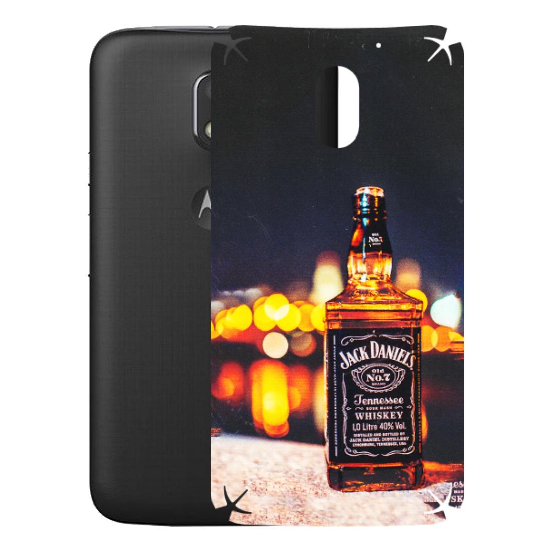 Motorola Phone Skins (All Models) - JD Whiskey Bottle - 3D Embossed Finish (L-20) Motorola Moto E3 Power