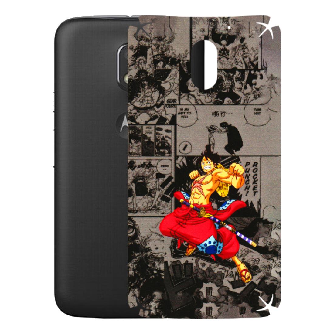 Motorola Phone Skins (All Models) - One Piece Rocket Punch Manga - 3D Embossed Finish (L-25) Motorola Moto E3 Power