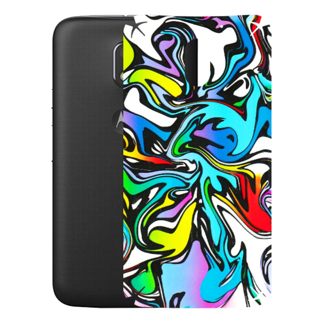 Motorola Phone Skins (All Models) - Abstract Colour Paints - 3D Embossed Finish (L-271) Motorola Moto E3 Power