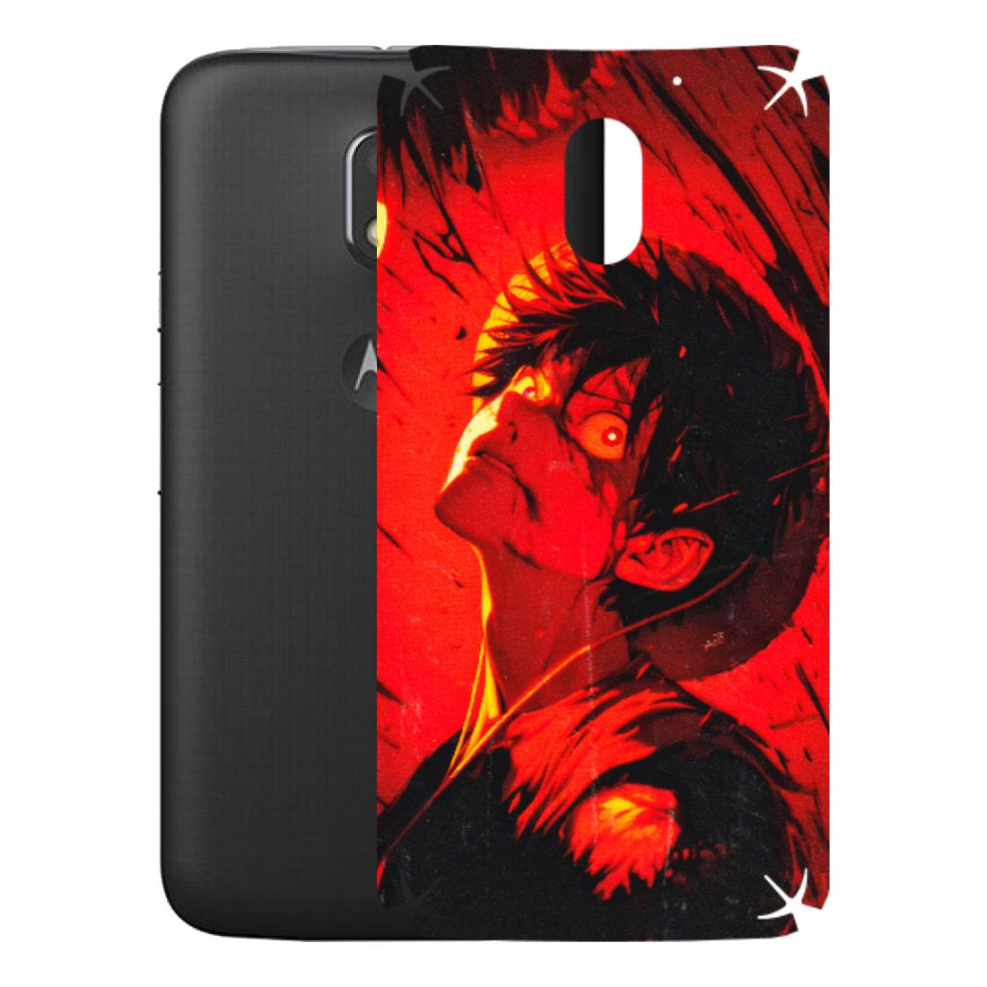 Motorola Phone Skins (All Models) - D.Luffy Power Up One Piece Anime - 3D Embossed Finish (L-326) Motorola Moto E3 Power