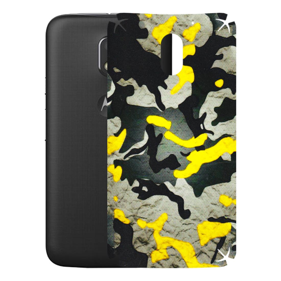 Motorola Phone Skins (All Models) - Yellow Camouflage - 3D Embossed Finish (L-61) Motorola Moto E3 Power