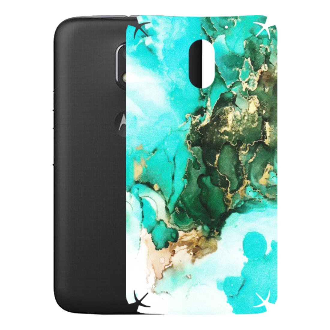 Motorola Phone Skins (All Models) - The Blue Gold Marble - Matte Finish (M-124) Motorola Moto E3 Power