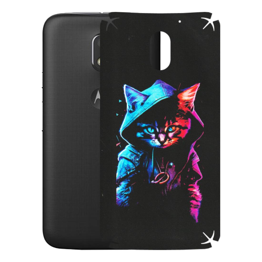 Motorola Phone Skins (All Models) - Cyberpunk Cat - Matte Finish (M-45) Motorola Moto E3 Power
