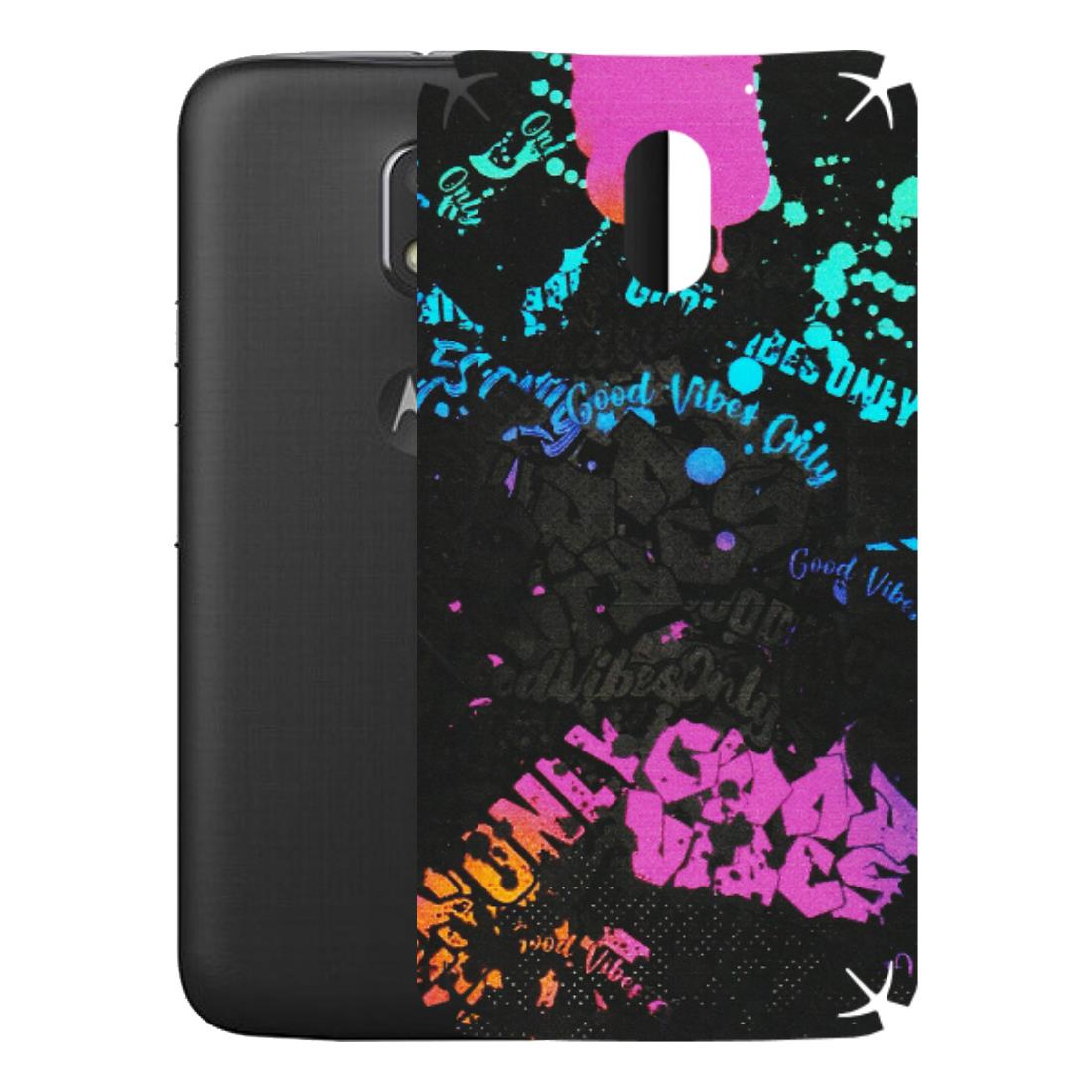 Motorola Phone Skins (All Models) - Majestic Black Vibes - Matte Finish (M-62) Motorola Moto E3 Power