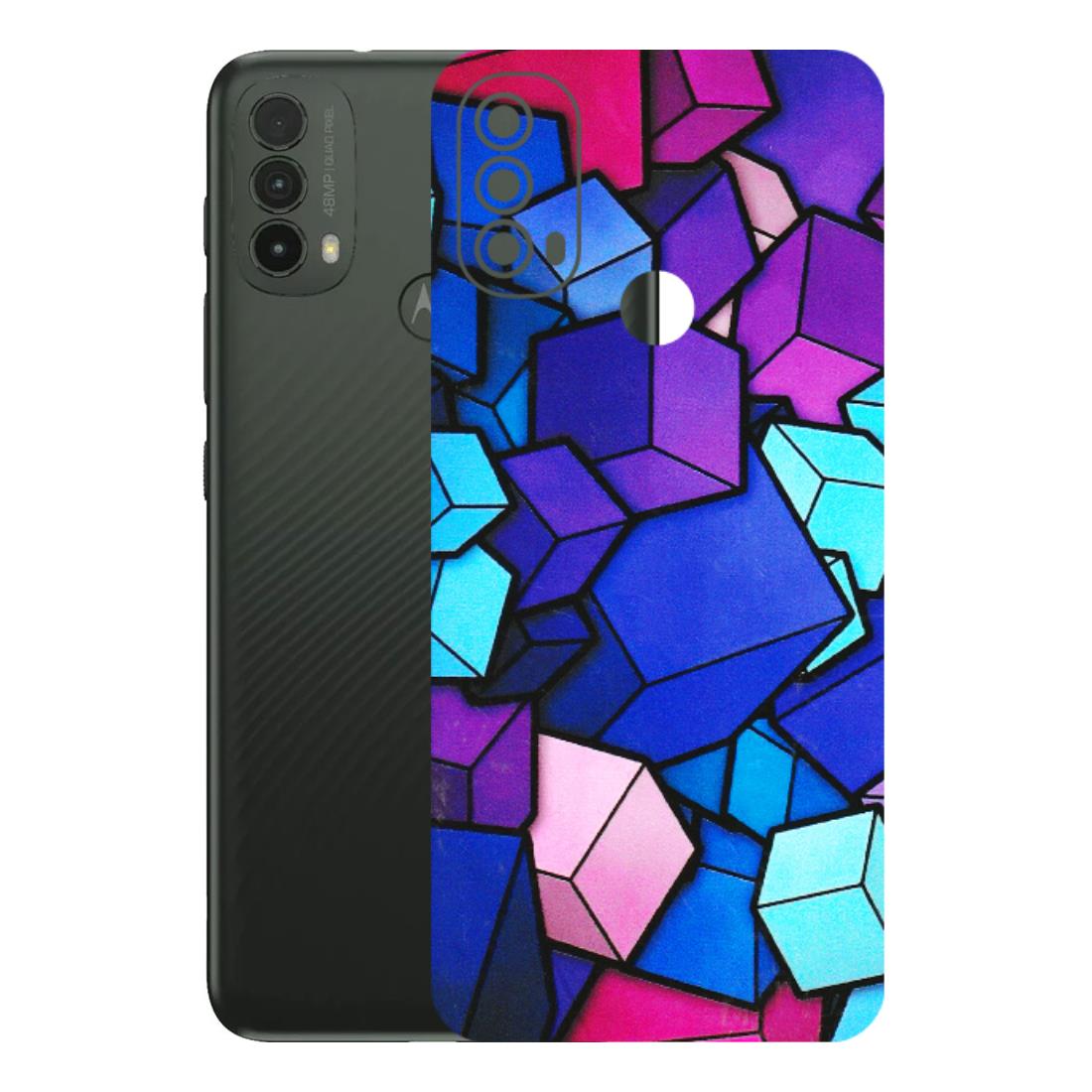 Motorola Phone Skins (All Models) - Cube Doodle - 3D Embossed Finish (L-141) Motorola Moto E40