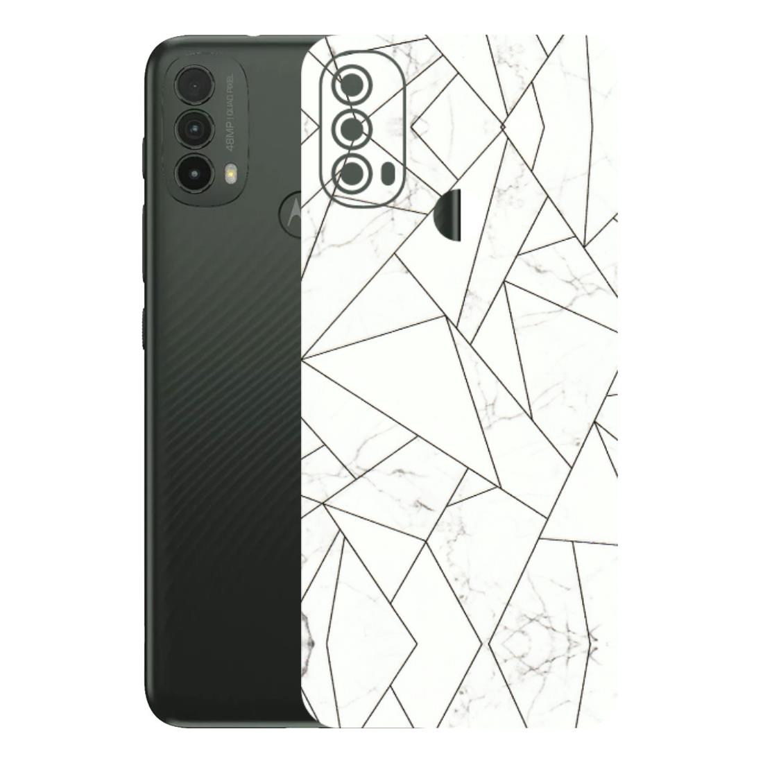 Motorola Phone Skins (All Models) - Luxury White Marble Effect - 3D Embossed Finish (L-168) Motorola Moto E40