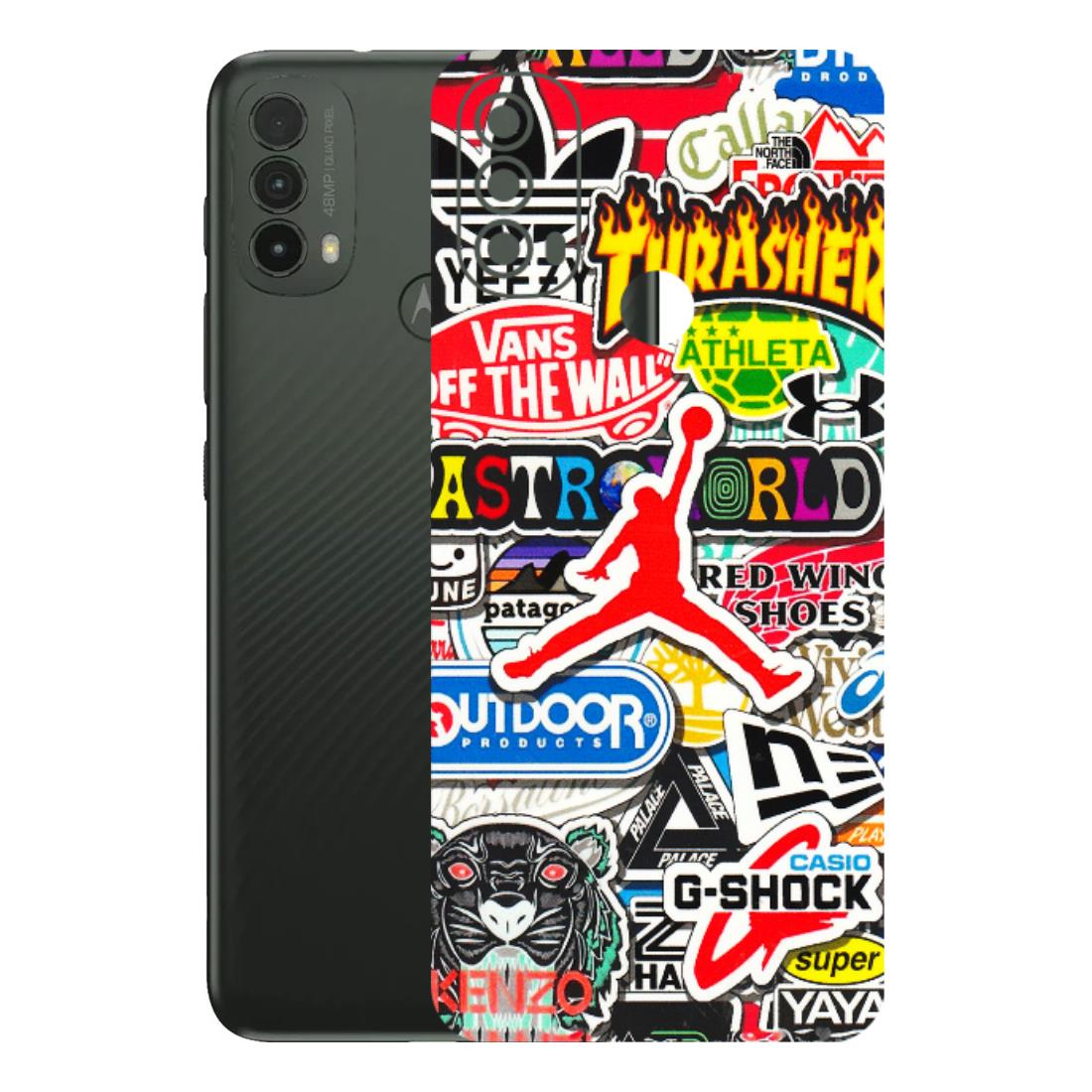 Motorola Phone Skins (All Models) - Multi Brands Sticker Graffiti - 3D Embossed Finish (L-37) Motorola Moto E40