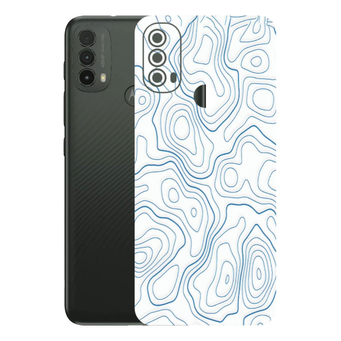 Motorola Phone Skins (All Models) - Blue And White Swirls - Matte Finish (M-139) Motorola Moto E40