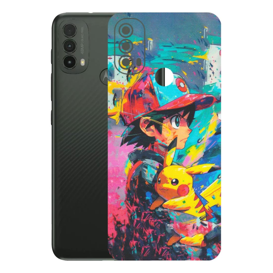 Motorola Phone Skins (All Models) - Ash & Pikachu - Matte Finish (M-26) Motorola Moto E40