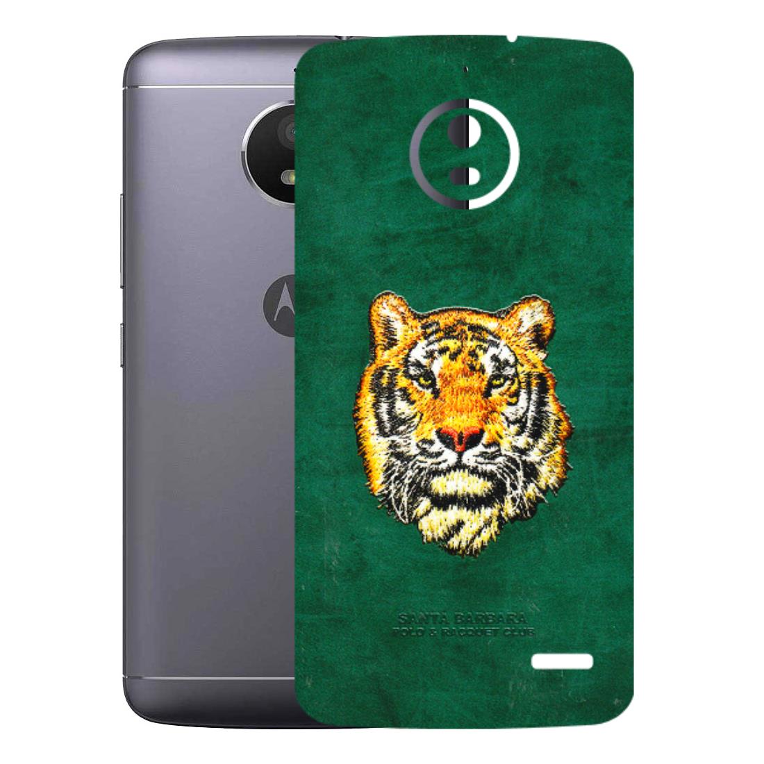 Motorola Phone Skins (All Models) - Leather Feel Tiger - 3D Embossed Finish (L-111) Motorola Moto E4