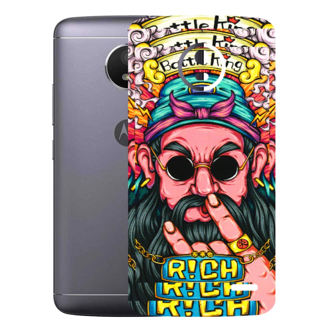 Motorola Phone Skins (All Models) - Battle King Dude Face - 3D Embossed Finish (L-178) Motorola Moto E4