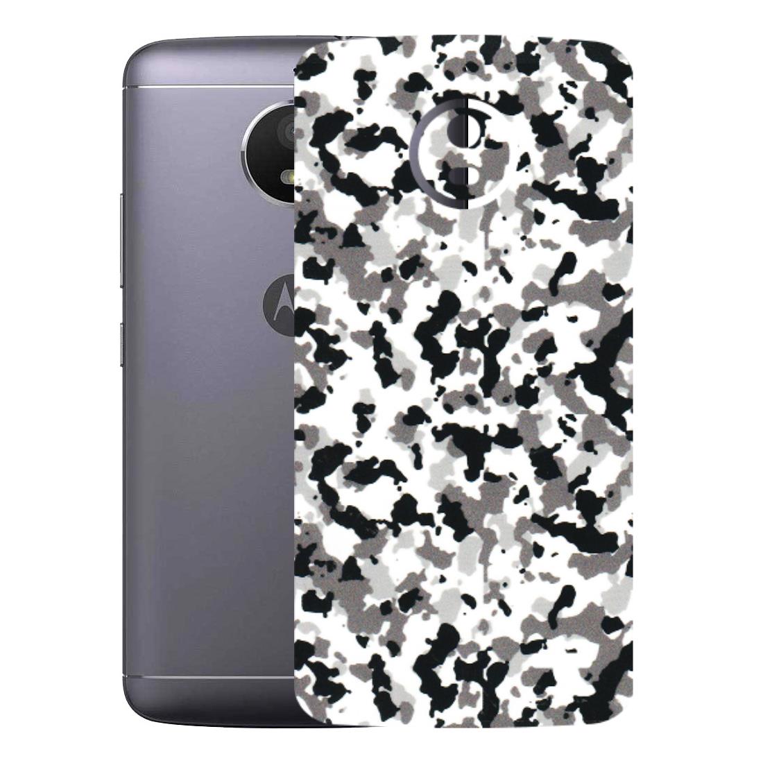 Motorola Phone Skins (All Models) - White Black Camouflage - 3D Embossed Finish (L-18) Motorola Moto E4