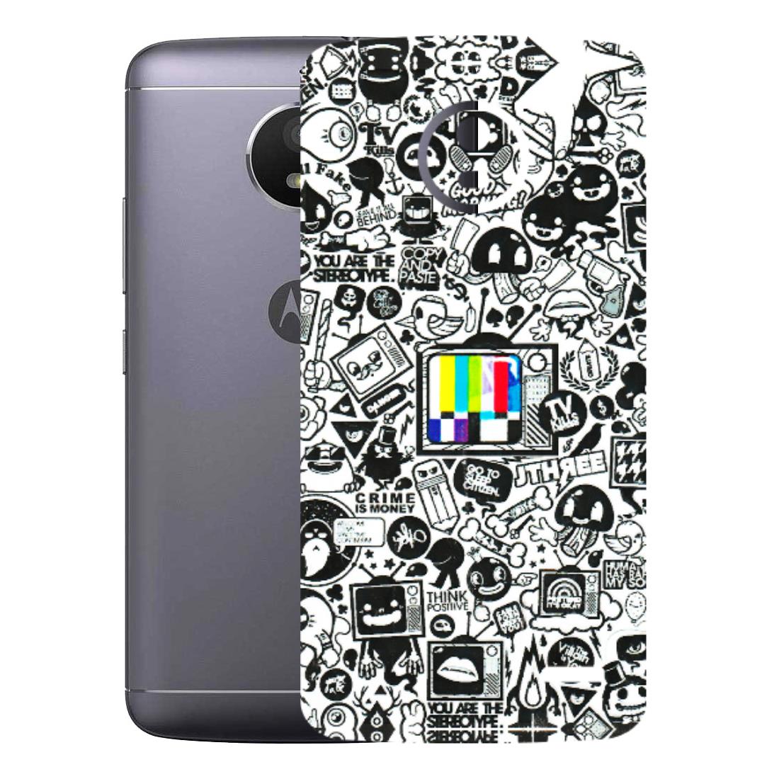 Motorola Phone Skins (All Models) - Doodles Positive Art - 3D Embossed Finish (L-263) Motorola Moto E4