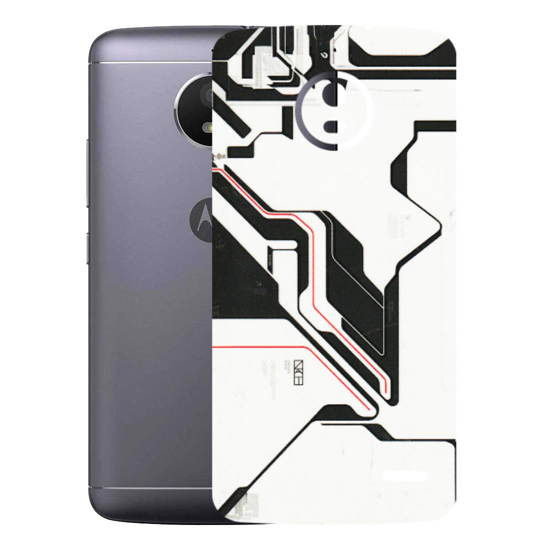 Motorola Phone Skins (All Models) - White Techy Logo - 3D Embossed Finish (L-312) Motorola Moto E4