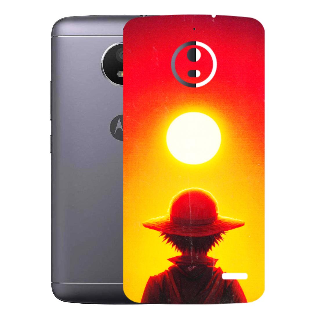 Motorola Phone Skins (All Models) - Cool Sunset With Monkey D.Luffy Anime - 3D Embossed Finish (L-329) Motorola Moto E4