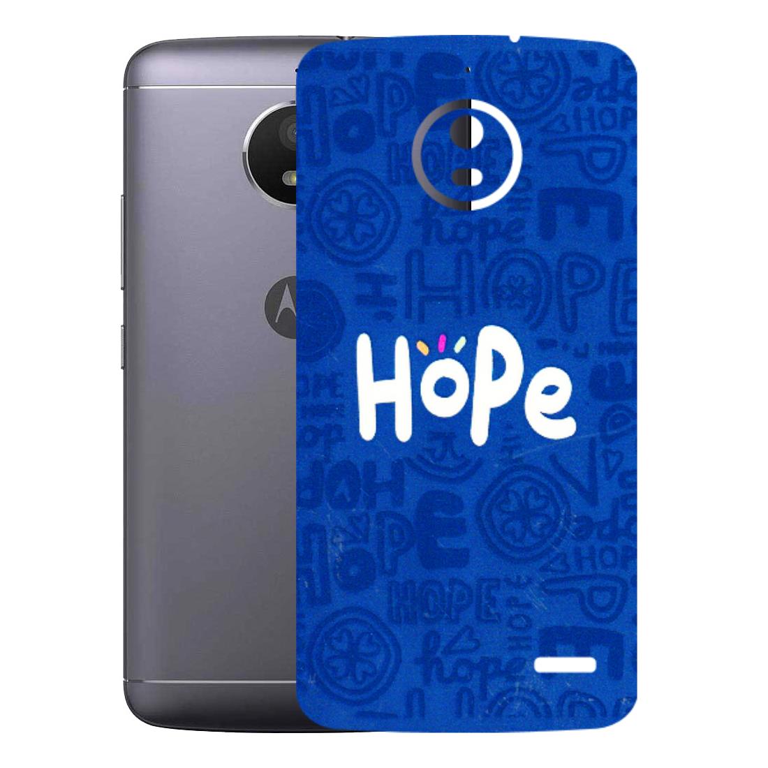 Motorola Phone Skins (All Models) - Hope Doodles Blue - 3D Embossed Finish (L-43) Motorola Moto E4