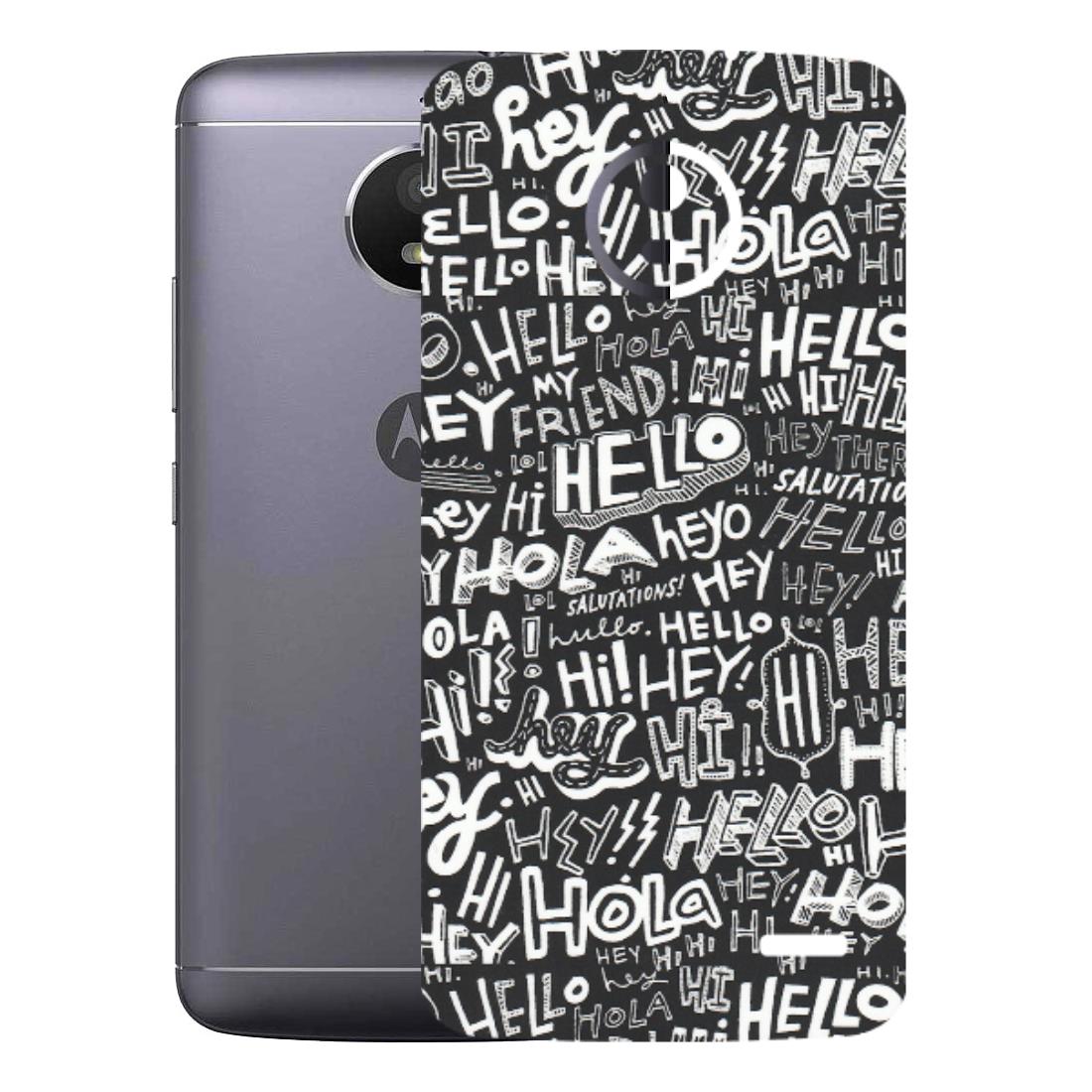 Motorola Phone Skins (All Models) - Hi Hello Doodles - Matte Finish (M-25) Motorola Moto E4