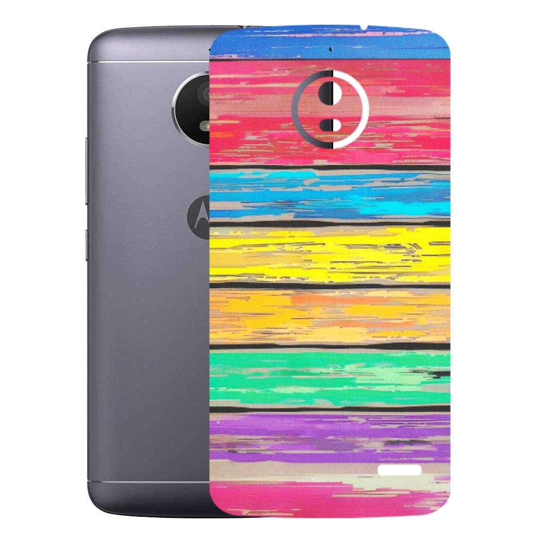 Motorola Phone Skins (All Models) - Multi Colour Wooden Wall - Matte Finish (M-96) Motorola Moto E4