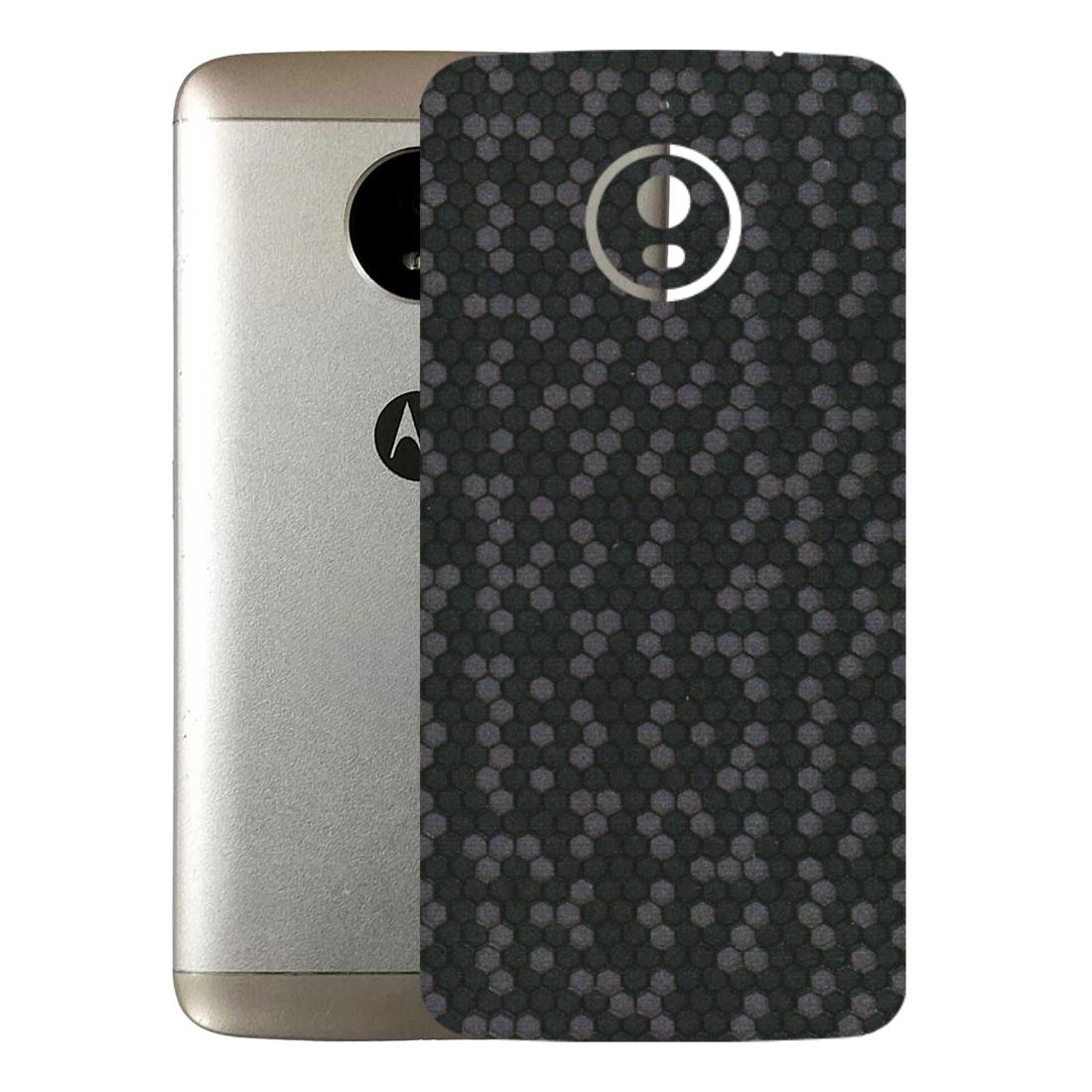 Motorola Phone Skins (All Models) - Black Grey Honeycomb Sober - 3D Embossed Finish (L-85) Motorola Moto E4 Plus