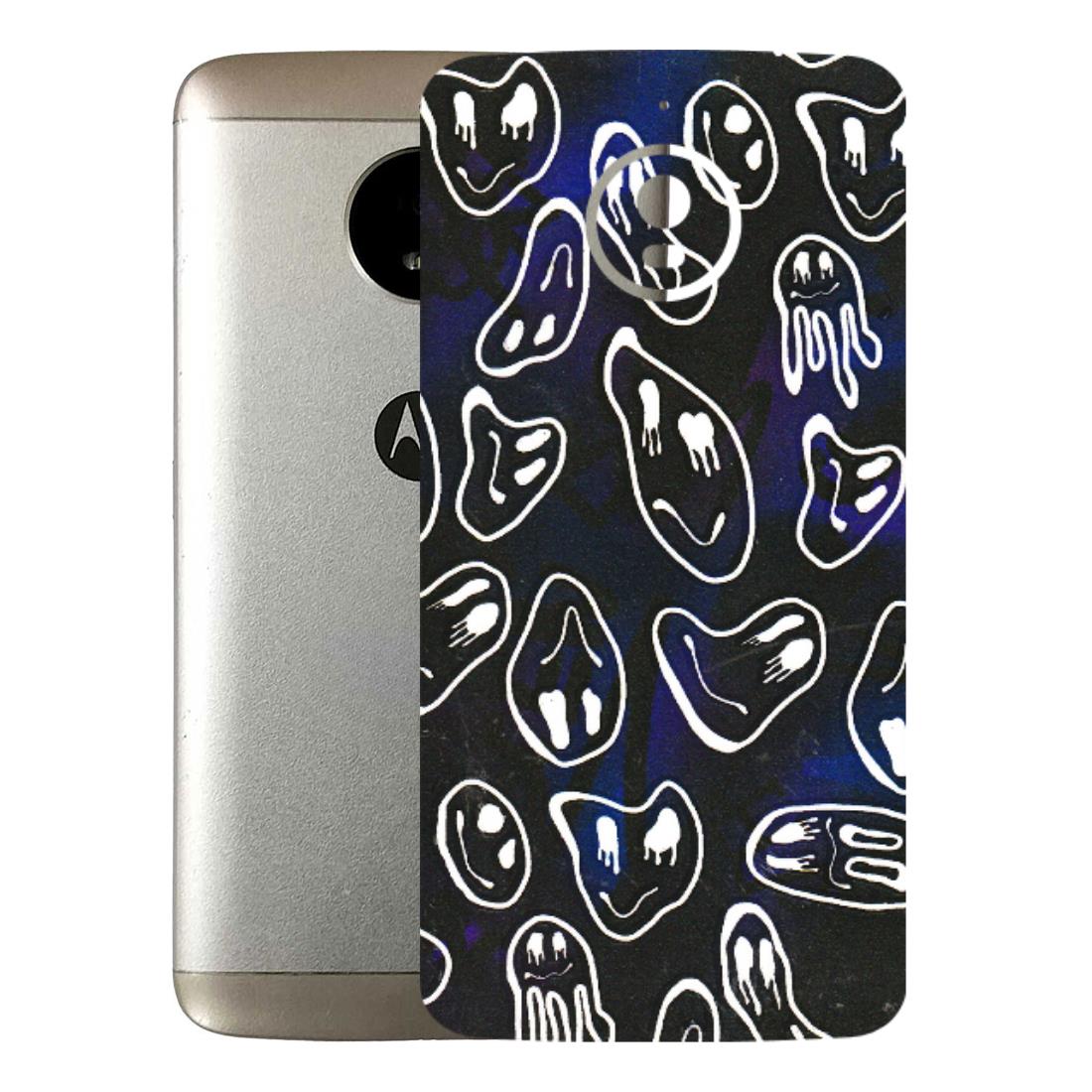 Motorola Phone Skins (All Models) - Distorted Smileys - 3D Embossed Finish (L-92) Motorola Moto E4 Plus