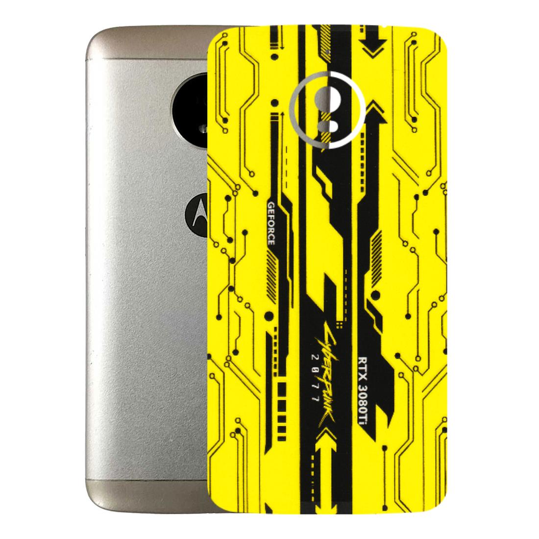 Motorola Phone Skins (All Models) - Yellow Cyberpunk - 3D Embossed Finish (L-93) Motorola Moto E4 Plus