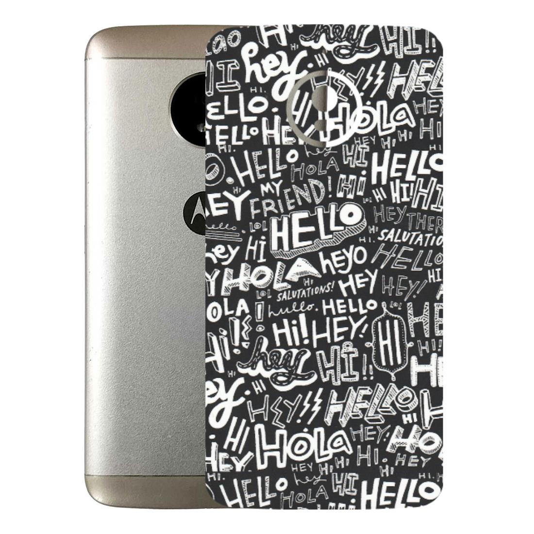 Motorola Phone Skins (All Models) - Hi Hello Doodles - Matte Finish (M-25) Motorola Moto E4 Plus