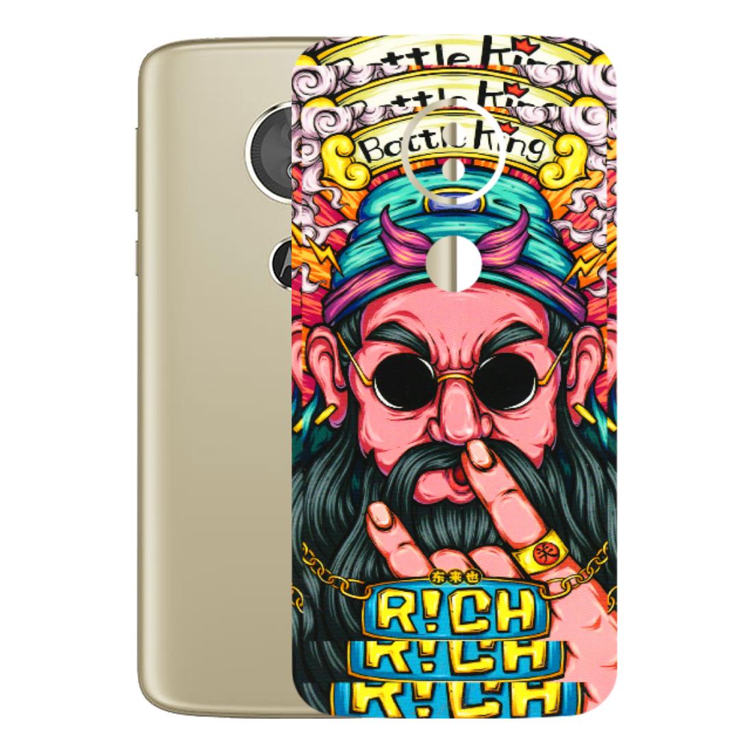 Motorola Phone Skins (All Models) - Battle King Dude Face - 3D Embossed Finish (L-178) Motorola Moto E5
