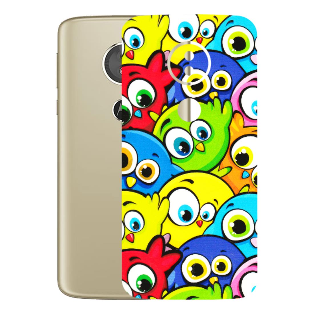 Motorola Phone Skins (All Models) - Cute Fluffy Birds - 3D Embossed Finish (L-213) Motorola Moto E5