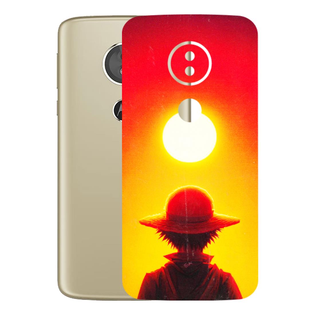 Motorola Phone Skins (All Models) - Cool Sunset With Monkey D.Luffy Anime - 3D Embossed Finish (L-329) Motorola Moto E5
