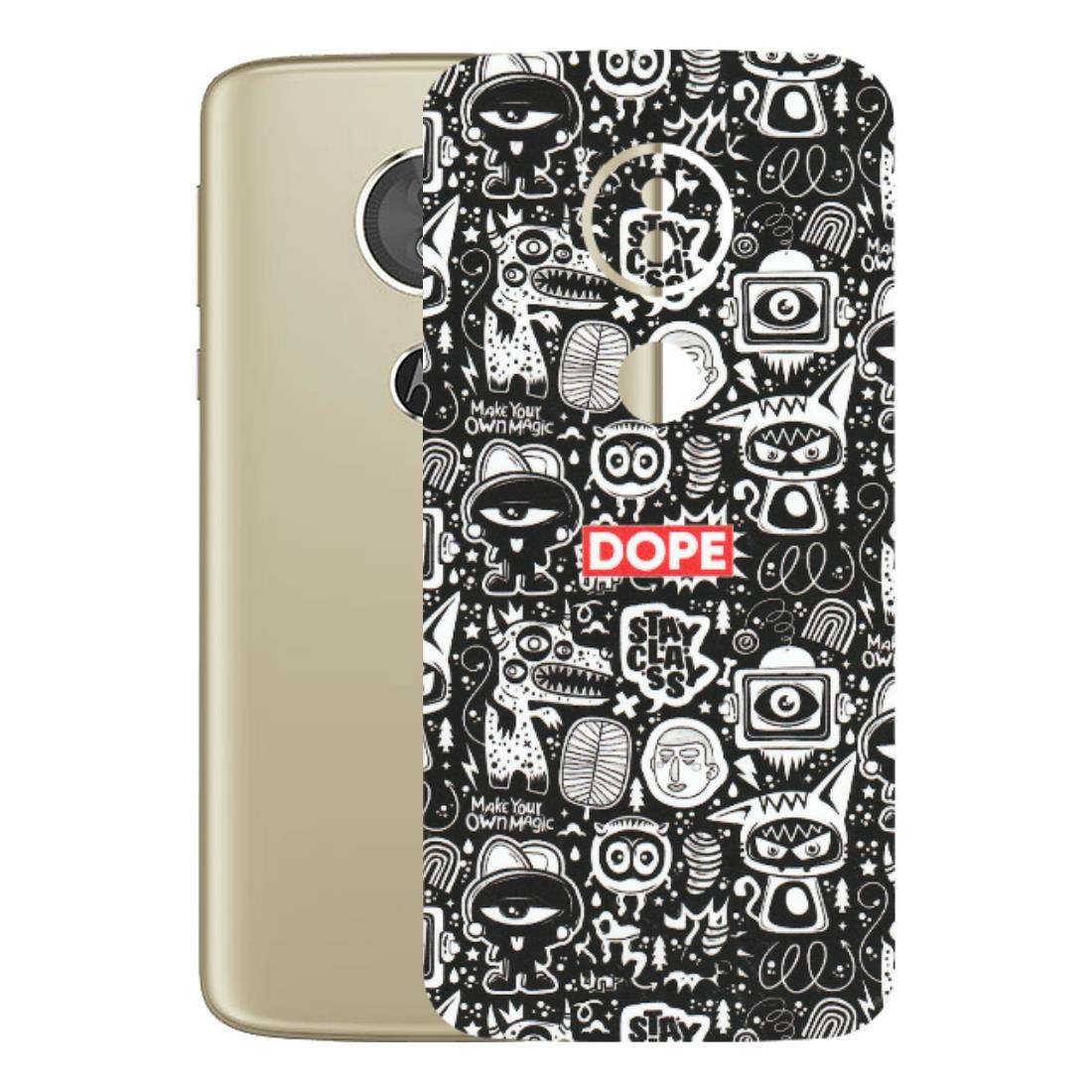 Motorola Phone Skins (All Models) - Dope Stay Classy Black Doodles - Matte Finish (M-126) Motorola Moto E5