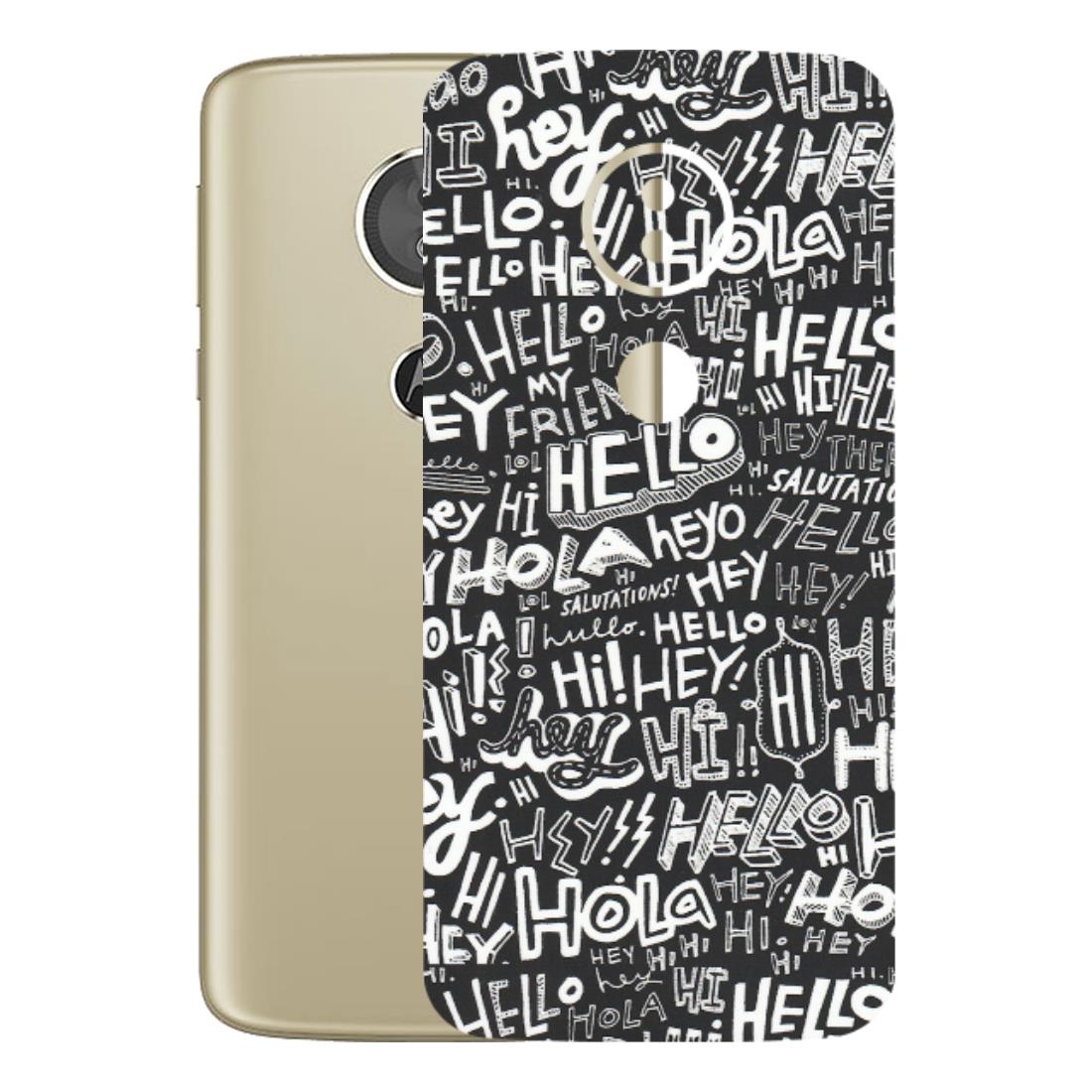 Motorola Phone Skins (All Models) - Hi Hello Doodles - Matte Finish (M-25) Motorola Moto E5