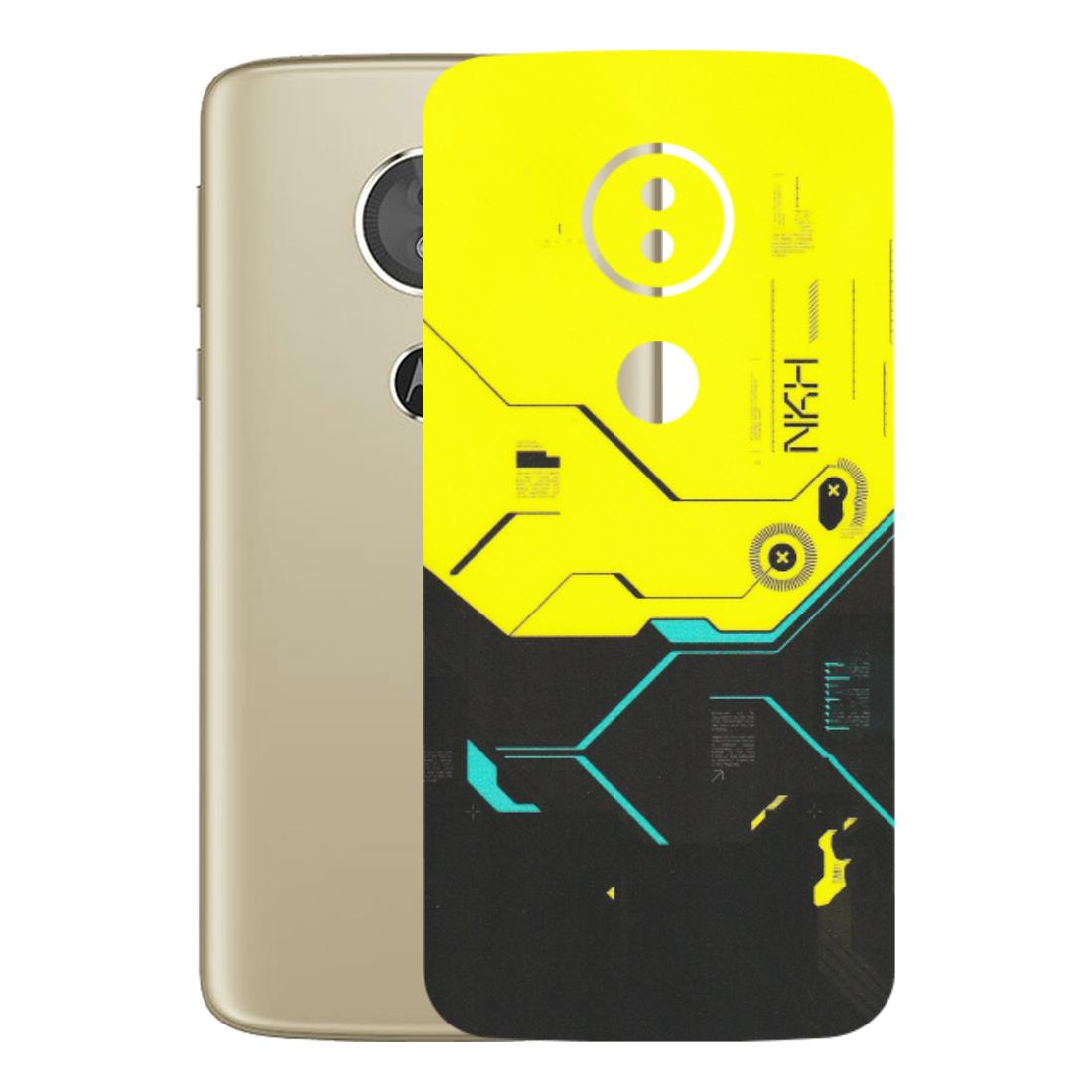 Motorola Phone Skins (All Models) - Black Yellow Technica - Matte Finish (M-53) Motorola Moto E5