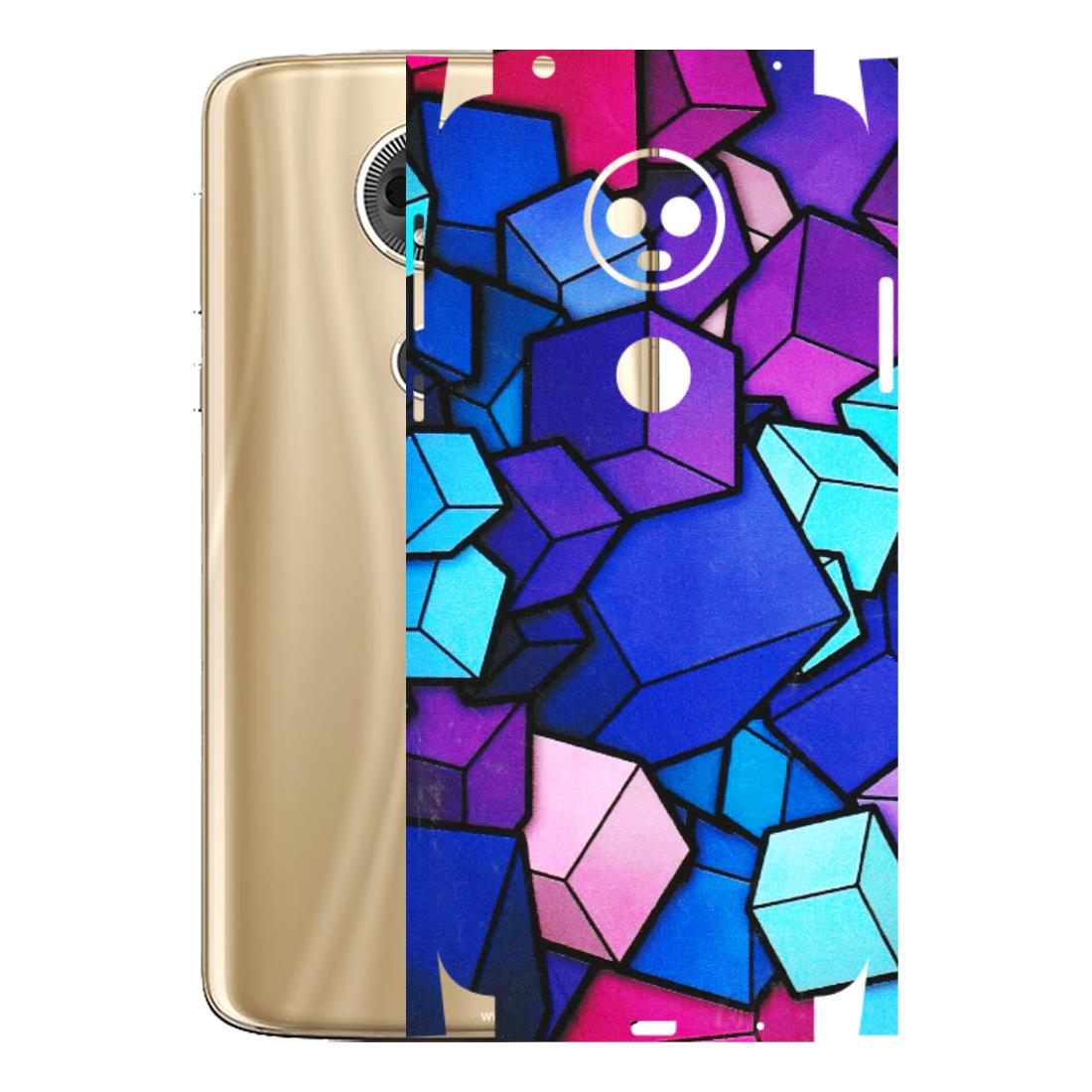 Motorola Phone Skins (All Models) - Cube Doodle - 3D Embossed Finish (L-141) Motorola Moto E5 Plus