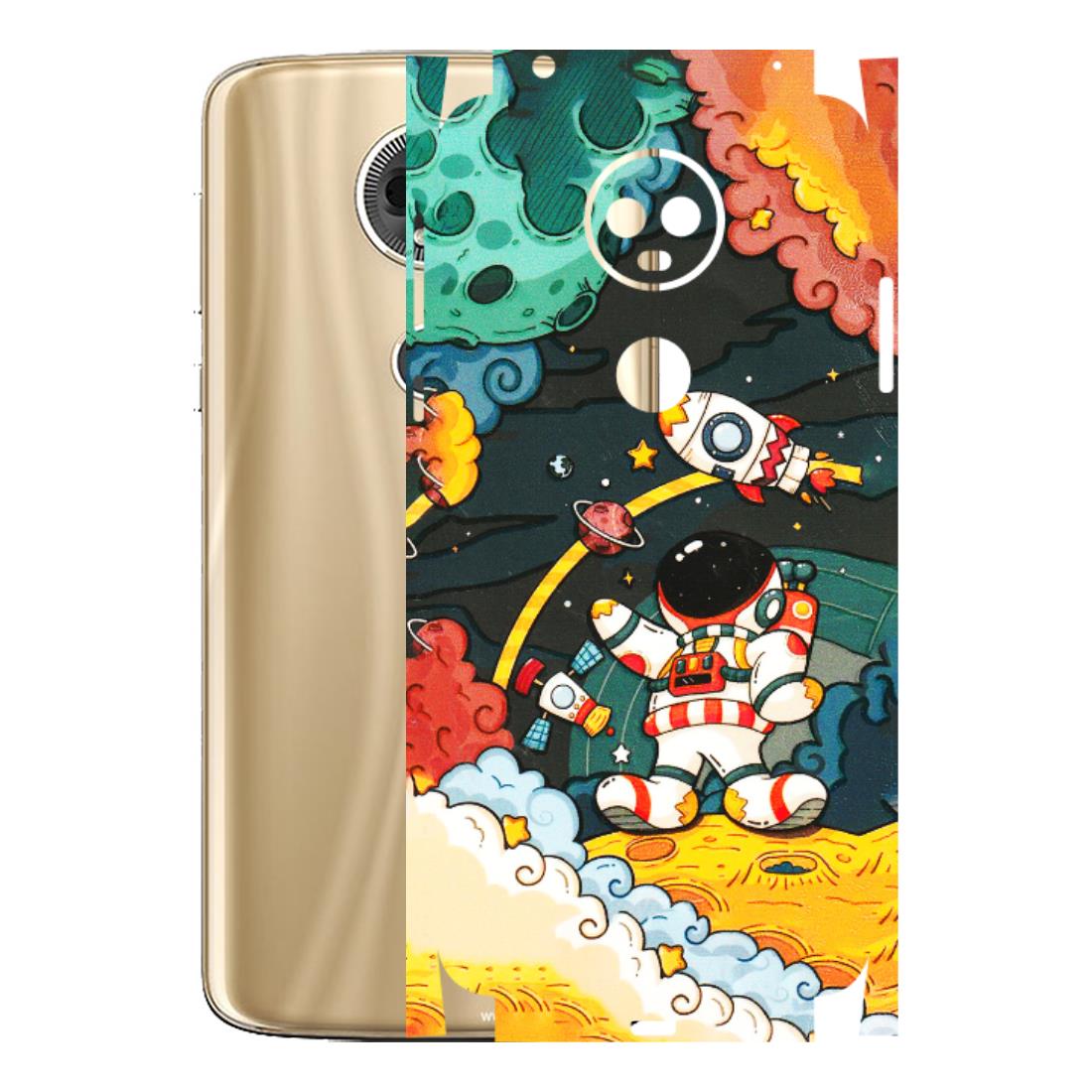 Motorola Phone Skins (All Models) - Astronauts & Spaceship - 3D Embossed Finish (L-145) Motorola Moto E5 Plus