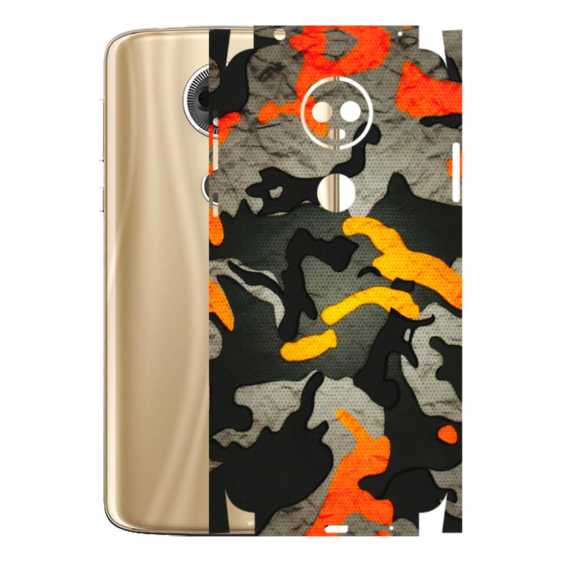 Motorola Phone Skins (All Models) - Orange Camouflage - 3D Embossed Finish (L-204) Motorola Moto E5 Plus