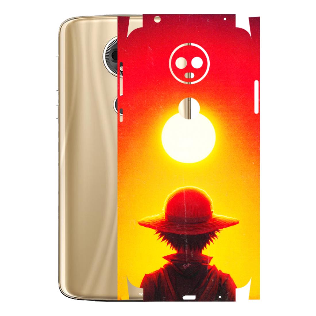 Motorola Phone Skins (All Models) - Cool Sunset With Monkey D.Luffy Anime - 3D Embossed Finish (L-329) Motorola Moto E5 Plus