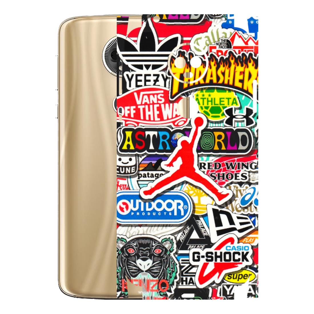 Motorola Phone Skins (All Models) - Multi Brands Sticker Graffiti - 3D Embossed Finish (L-37) Motorola Moto E5 Plus