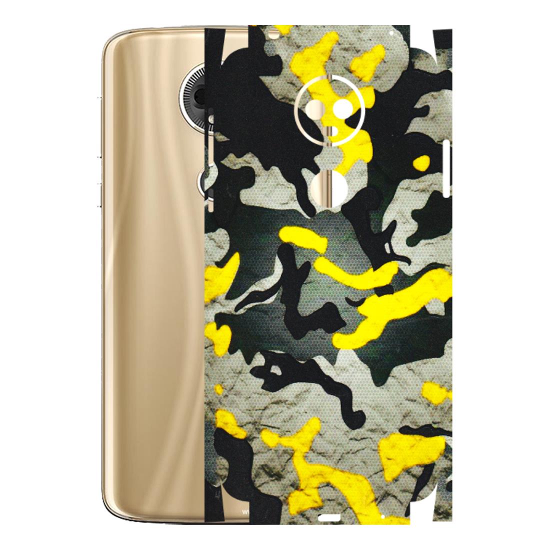 Motorola Phone Skins (All Models) - Yellow Camouflage - 3D Embossed Finish (L-61) Motorola Moto E5 Plus