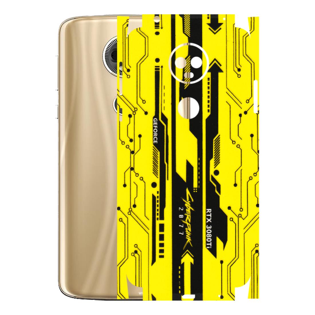 Motorola Phone Skins (All Models) - Yellow Cyberpunk - 3D Embossed Finish (L-93) Motorola Moto E5 Plus