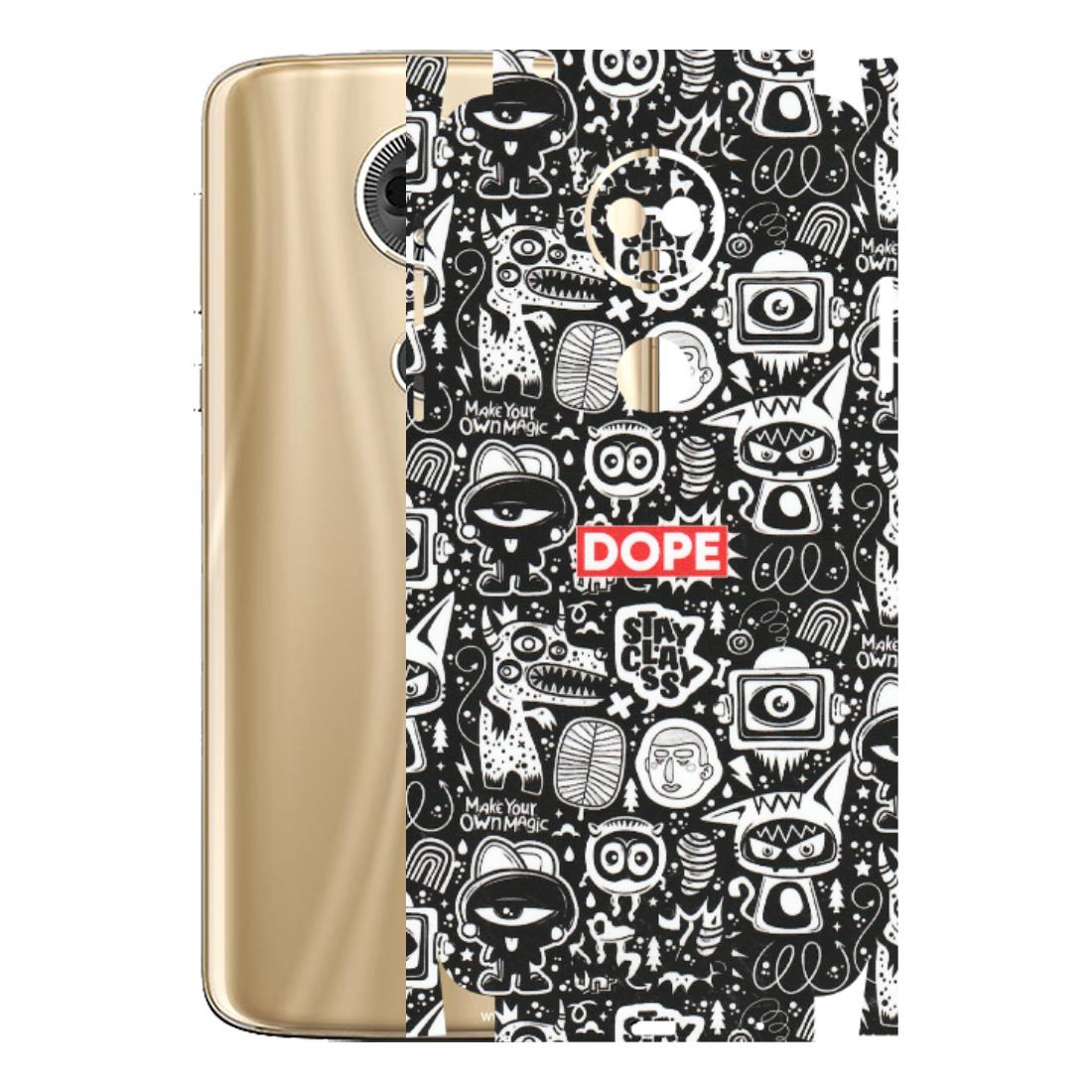 Motorola Phone Skins (All Models) - Dope Stay Classy Black Doodles - Matte Finish (M-126) Motorola Moto E5 Plus