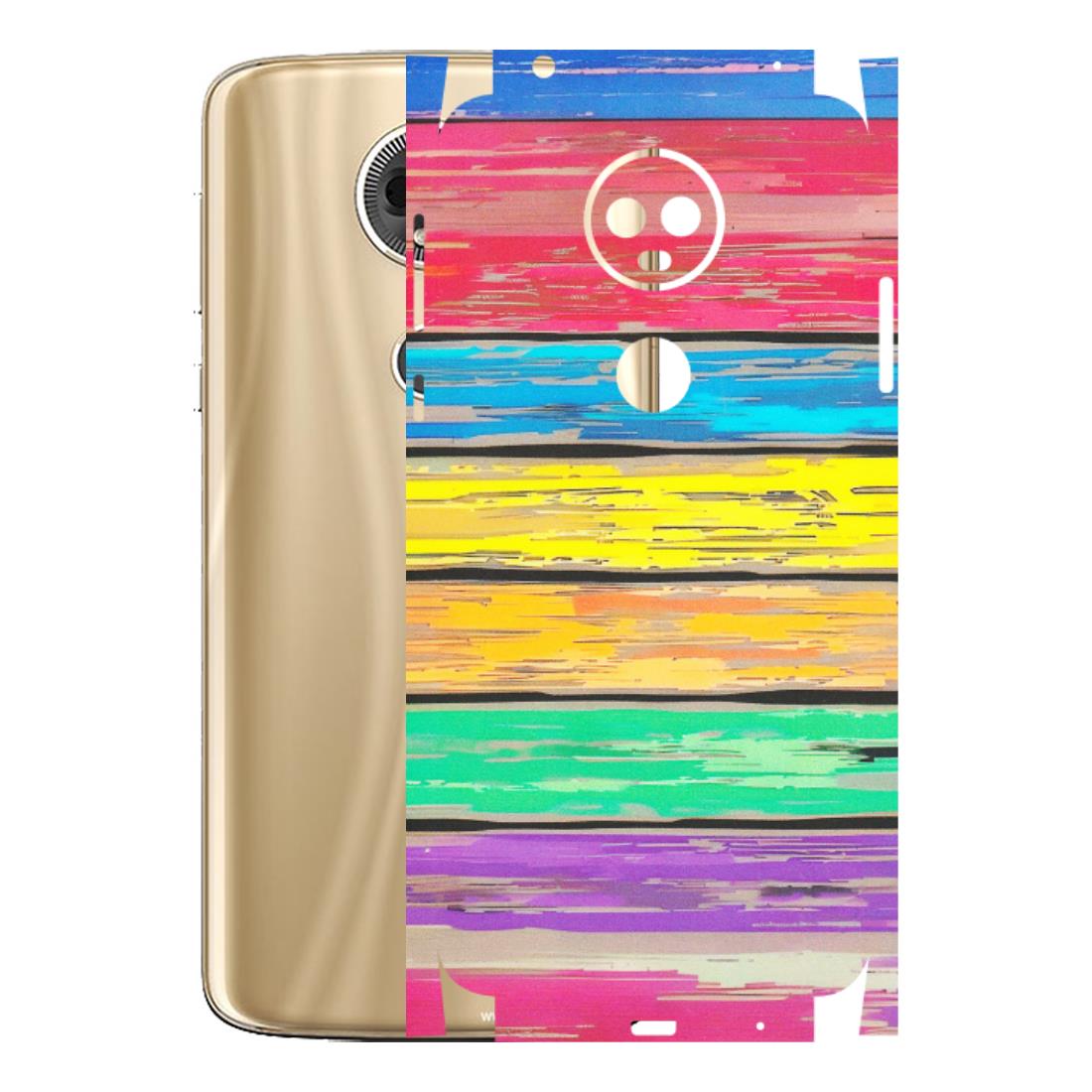 Motorola Phone Skins (All Models) - Multi Colour Wooden Wall - Matte Finish (M-96) Motorola Moto E5 Plus