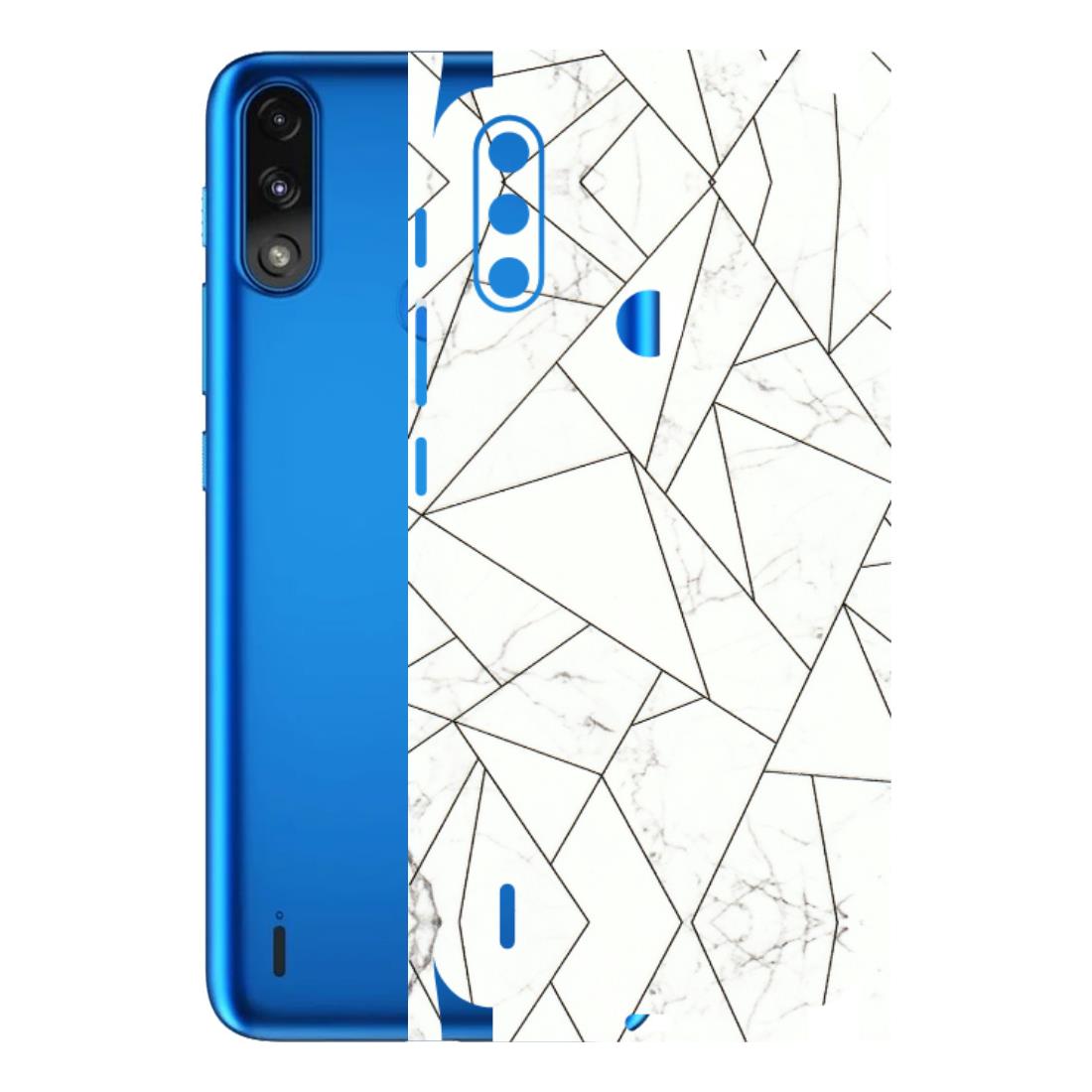 Motorola Phone Skins (All Models) - Luxury White Marble Effect - 3D Embossed Finish (L-168) Motorola Moto E7 Power